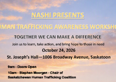 October 24, 2026 | Nashi Human Trafficking Seminar/Workshop